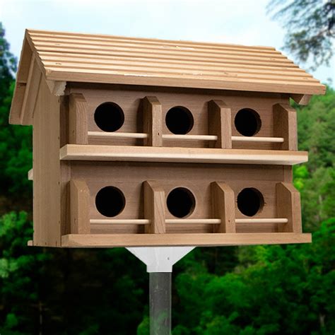 metal single story martin bird house|cedar martin house with telescoping pole.